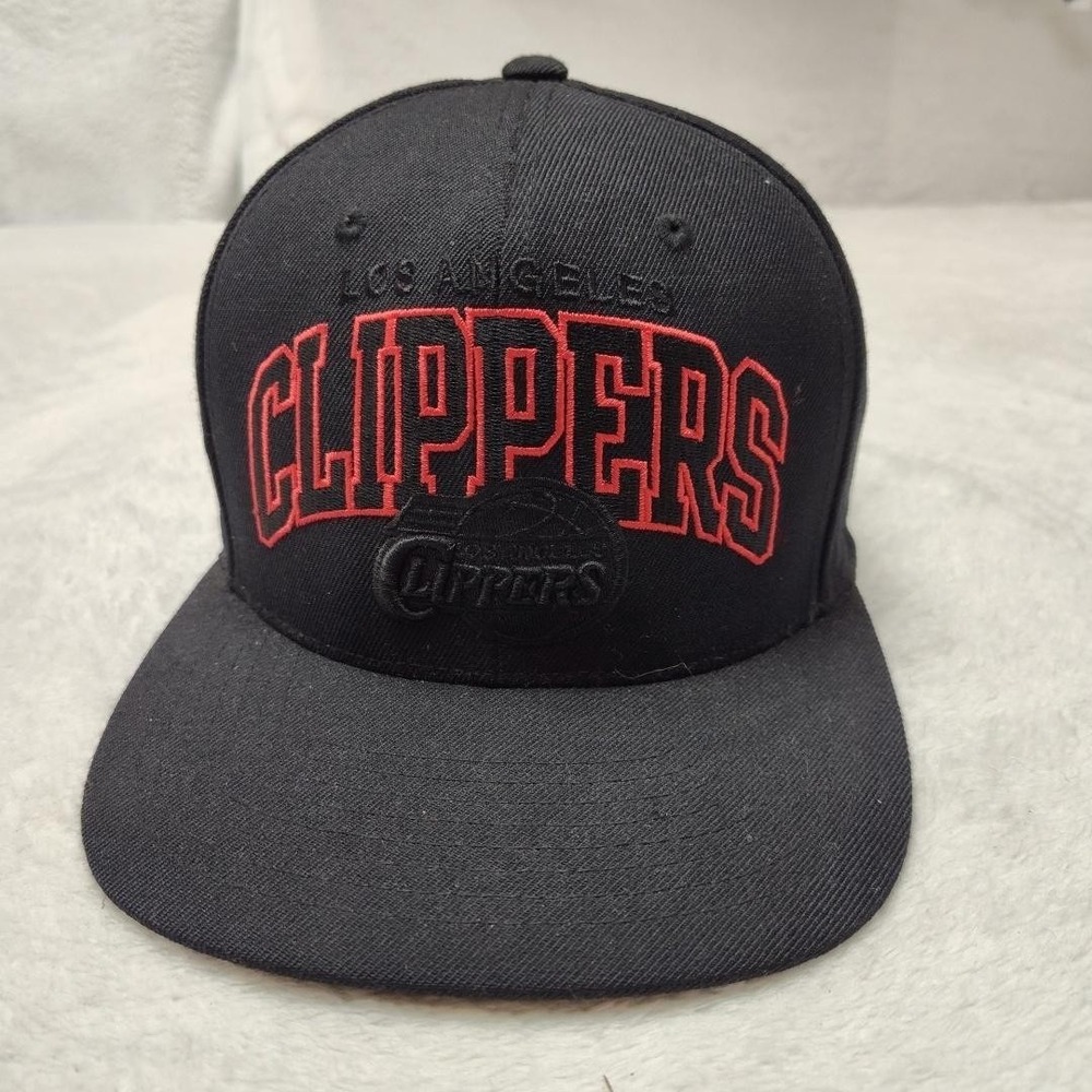 Los Angeles Clippers Hat Cap Snap Back One Size Black NBA Mitchell & Ness